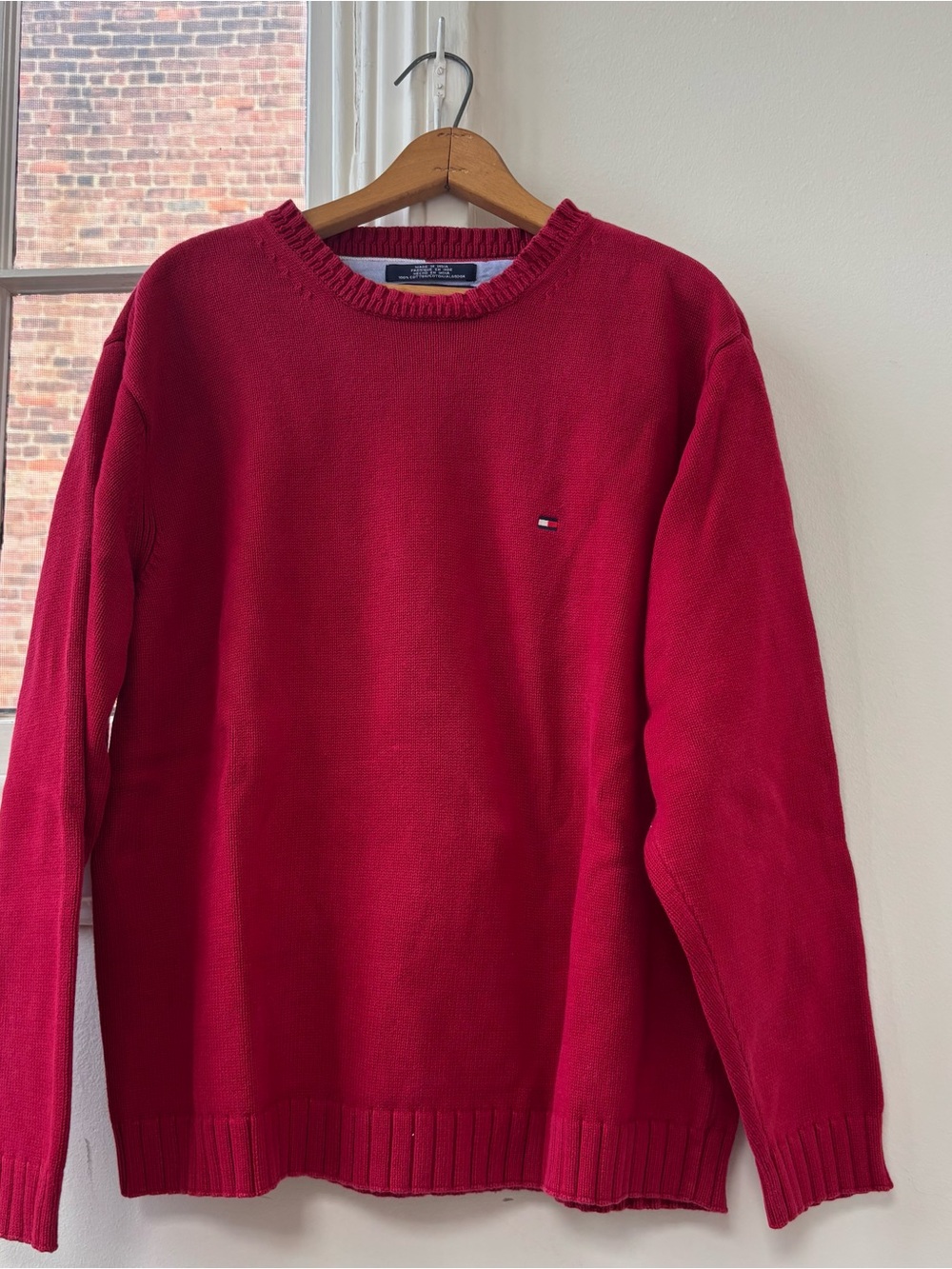 Tommy Hilfiger Men's Crimson Red Crewneck Sweater